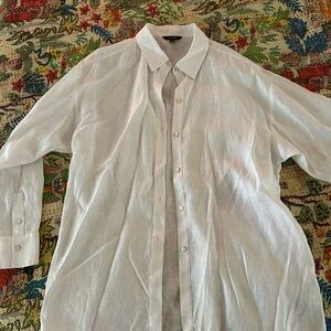 Classic White Women’s Massimo Dutti linen Shirt NWOT